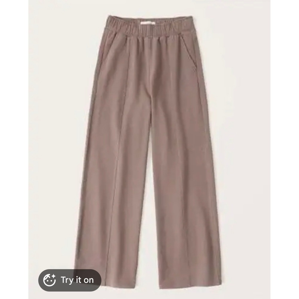 Abercrombie & Fitch Wide Leg Pintuck Sweatpants Mauve Brown XS A&F Collection